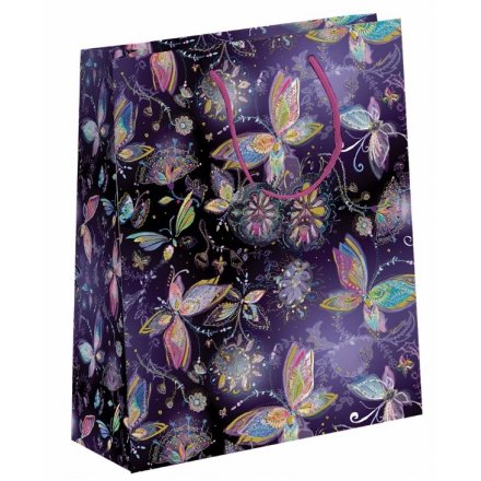 Purple Butterfly Gift Bag, Large