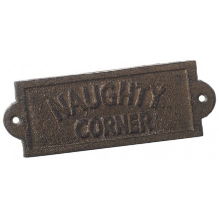 Cast Iron Naughty Corner Sign 