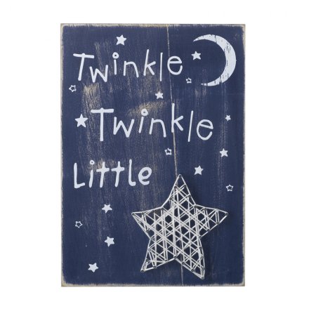 Twinkle Twinkle Little Star Wall Sign 30cm