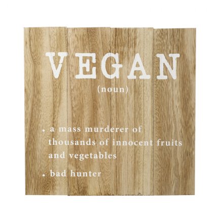 Wooden Vegan Sign