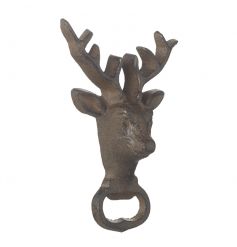 A stylish and unique cast iron stag bottle opener. A great gift item and home accessory.