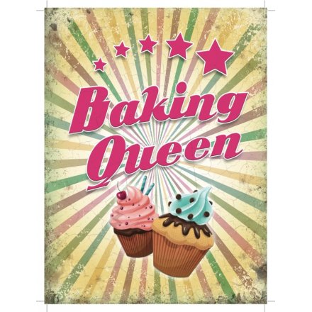 Baking Queen Mini Metal Sign