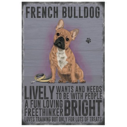 Mini Metal Sign - French Bulldog 