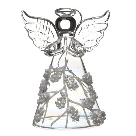Glass Angel With Pearls 8cm