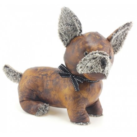 Faux Leather Chihuahua Doorstop