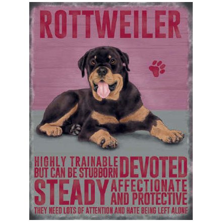 Metal Dog Sign - Rottweiler 