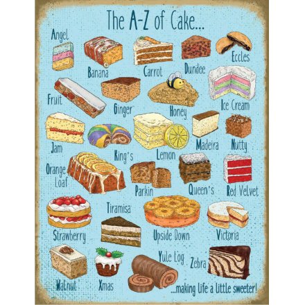 A to Z of Cake Metal Sign