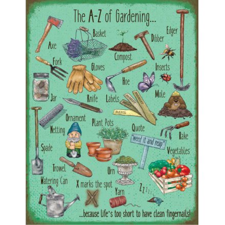 A to Z of Gardening Metal Sign