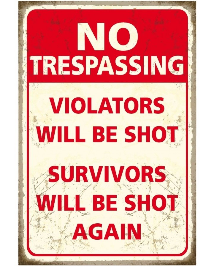 No Trespassing Metal Sign Large 32718 Signs & Plaques / Iron and Metal Signs Rosefields