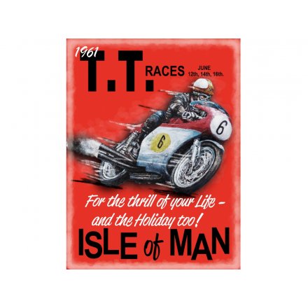 TT Races Metal Sign