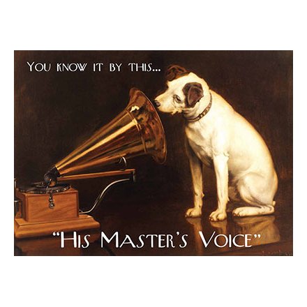 His Masters Voice Metal Sign