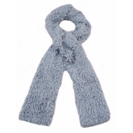 Cosy and snuggly faux fur scarves in neutral grey and cream tones.
