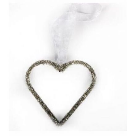 Silver Hanging Heart, 10cm