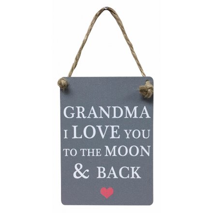Grandma Love Moon and Back Mini Metal Sign