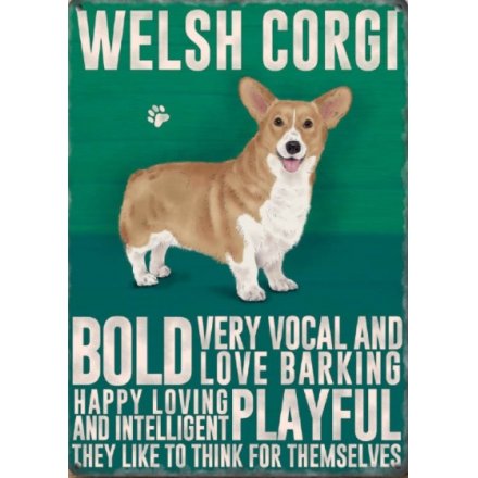 Mini Metal Welsh Corgi Sign