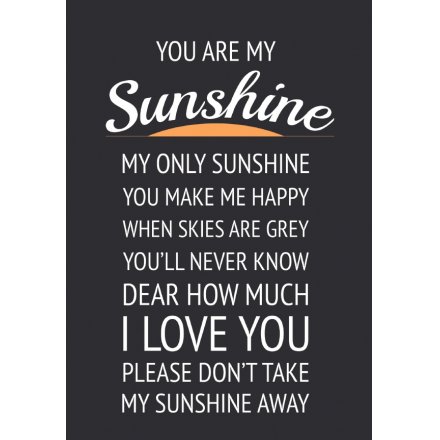 You Are My Sunshine X Large Metal Sign 40cm