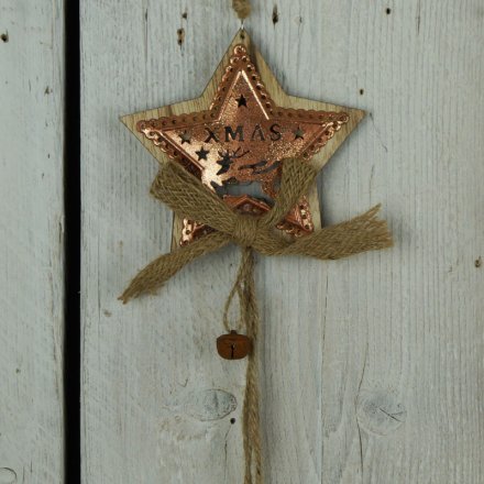 Christmas Copper Star Garland, 70cm