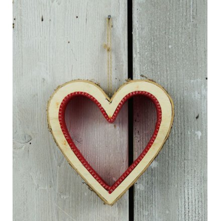 Birch Heart W/ Red Felt, 18cm