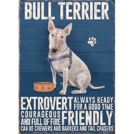 Metal Dog Sign - Bull Terrier 