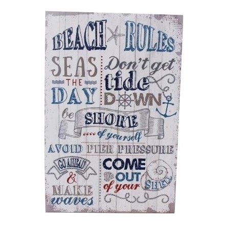 Small Beach Rules Plaque
