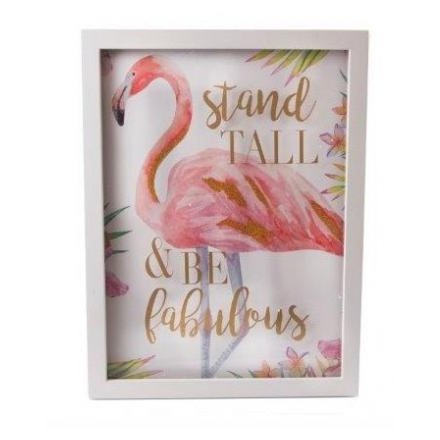 Stand Tall Flamingo Frame Sign 40cm