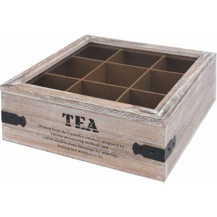 Rustic Wooden Teabox w Lid