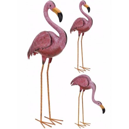 Flamingo Garden Figures, 2 Assorted