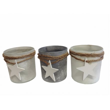 Frosted Mink Candle Pots - Small