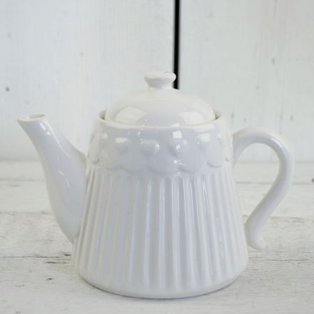 White Ceramic Teapot 14.5cm