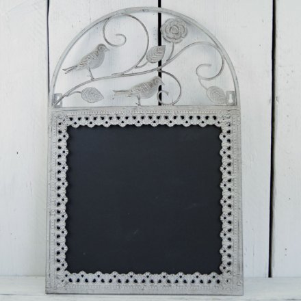 This stylishly beautiful metal framed chalkboard will be sure to add a distressed vibe to any space