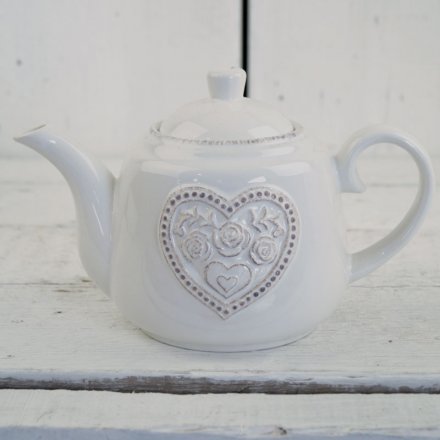 Floral Ceramic Heart Teapot