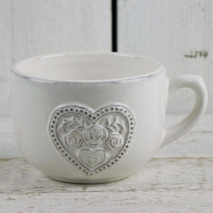 Floral Ceramic Heart Mug