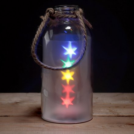 Bring to your home a magical and colourful glow with this quirky extra large light up jar 