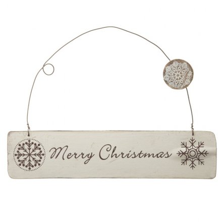 Merry Christmas Sign, White