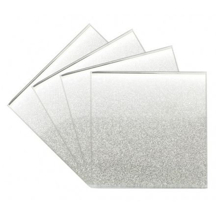 Silver Glitter Coasters, Set 4