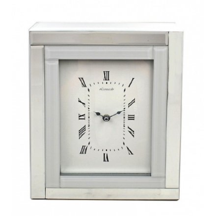 White and Mirror Clock, 34cm