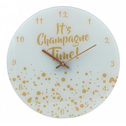 Champagne Time Glass Clock