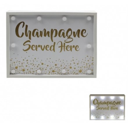 Champagne Served Here LED Sign 30cm