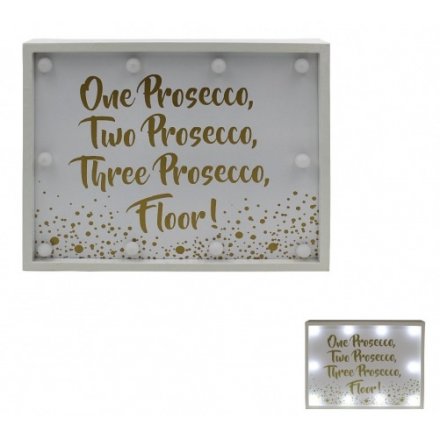 Prosecco LED Sign Light Up Wooden 31cm