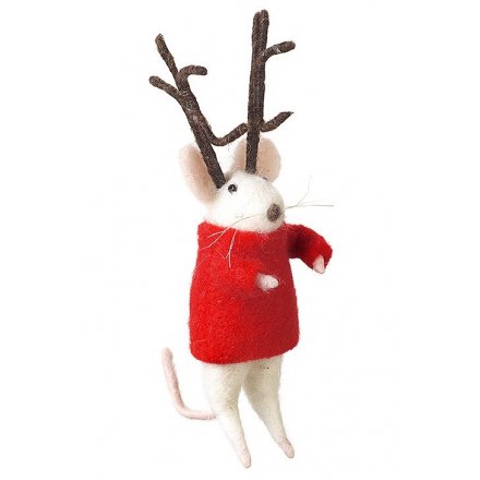 Mouse With Antlers Decoration