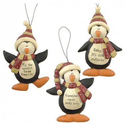 Set Of 3 Hanging Penguins