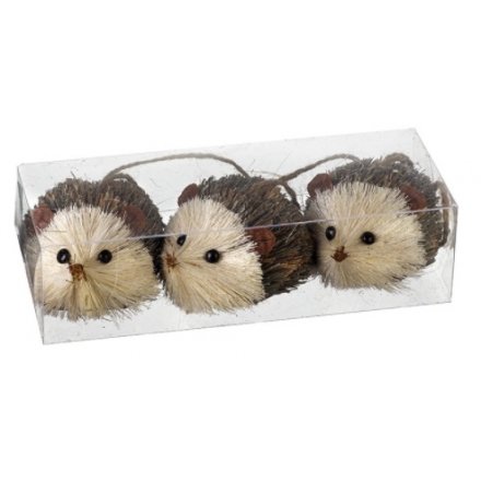 Hanging Hedgehog Decorations, 3 Pack