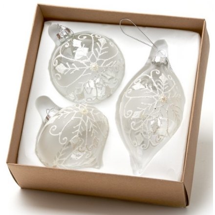 Glass Bauble, Set of 3