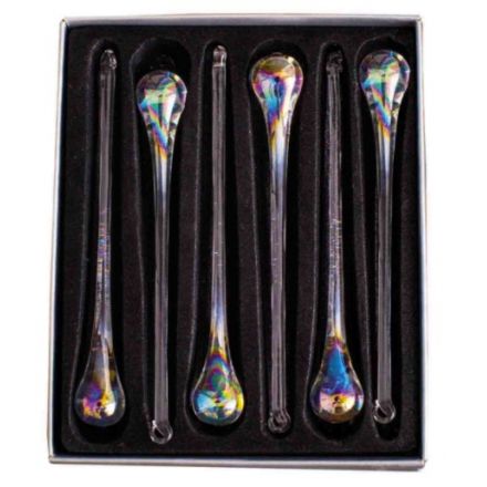 Set Of 6 Clear Glass Drops