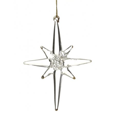 Eight Point Gold Tipped Star, 7cm