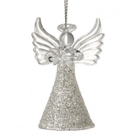 Glitter Glass Angel 6cm