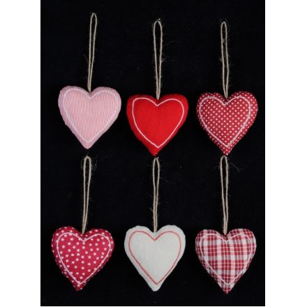 Red Fabric Heart Hangers, 6a