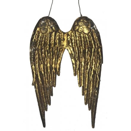 Antique Gold Angel Wings