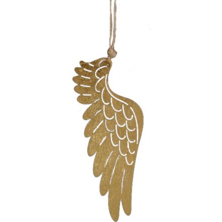 Antique Gold Angel Wing 17cm
