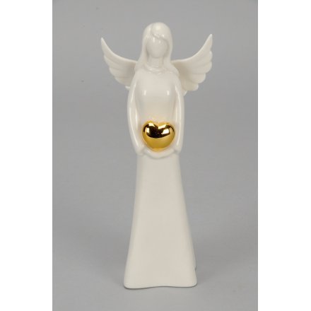 Standing Angel With Heart, 20cm